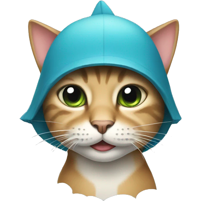 cat with shark hat emoji