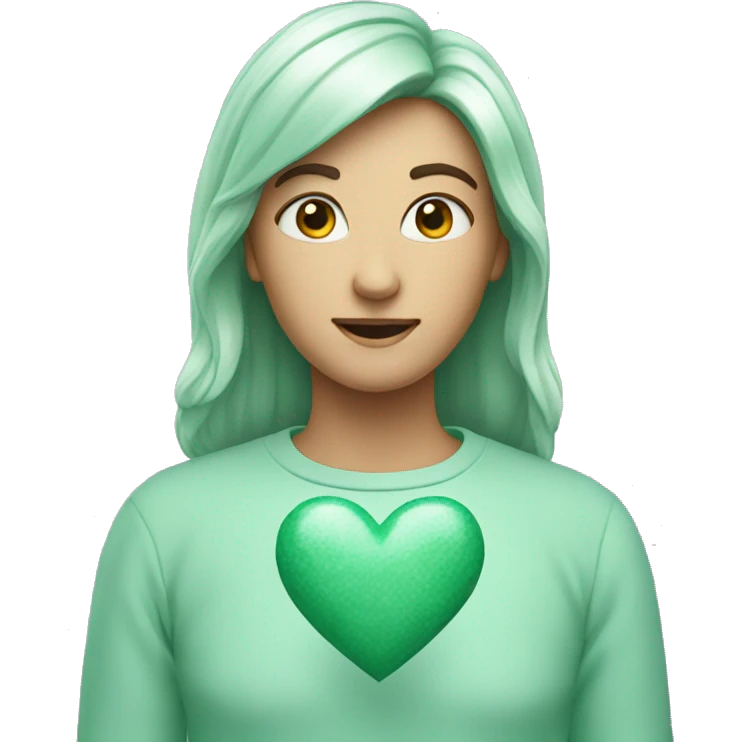 Mint green heart  emoji