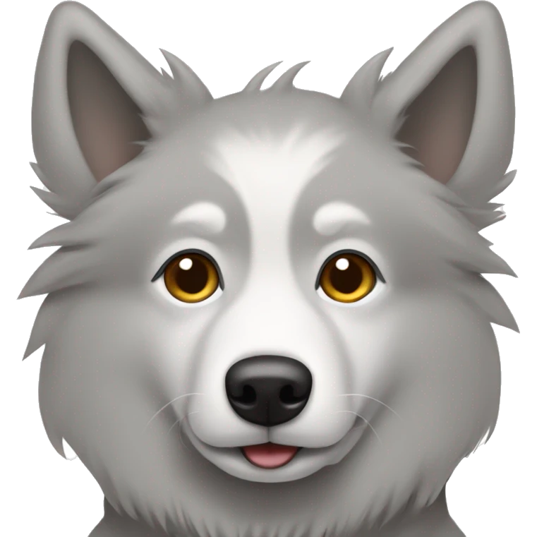 Dark Grey American Eskimo dog with folded ears emoji