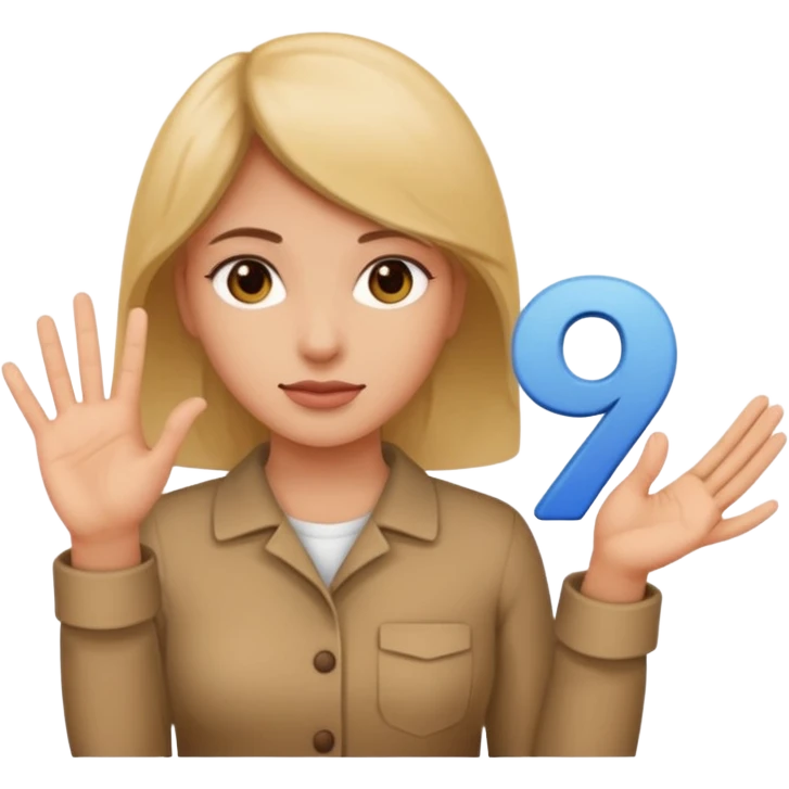 6️⃣7️⃣🤷🏽‍♀️make her hold the 6 in her left hand and put the 7 in her right hang emoji
