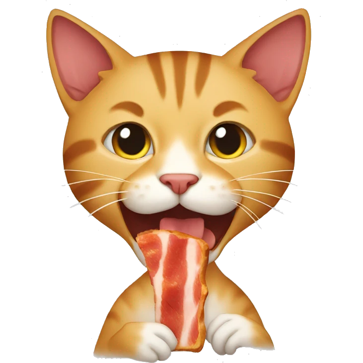 Cat eating bacon  emoji