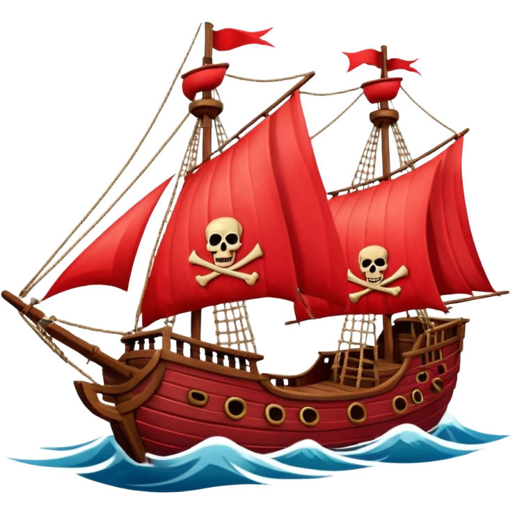 red pirate ships emoji