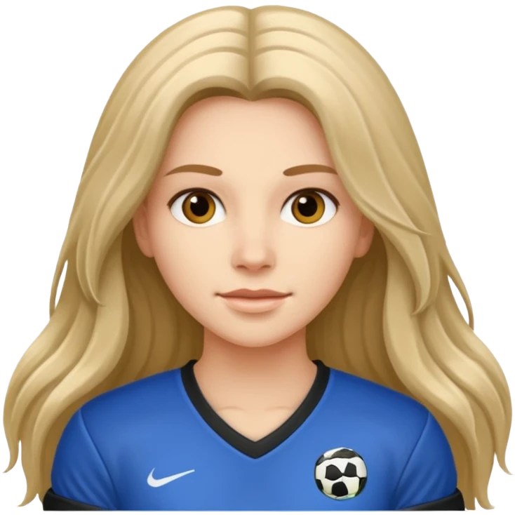 Long Haired Football Players, Female player emoji