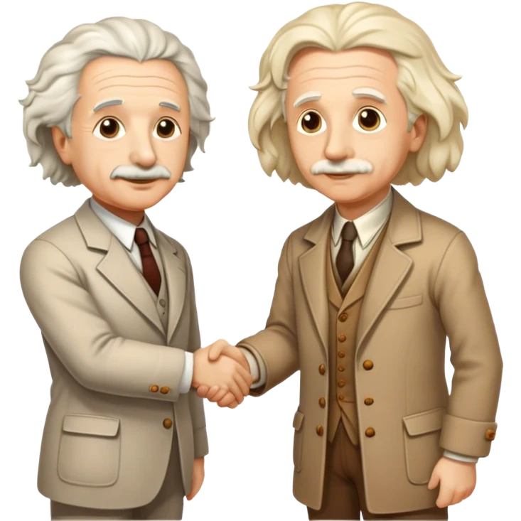albert einstein handshaking with newton emoji