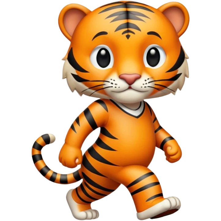 anthropomorphised tiger in leisure wear walking upright emoji