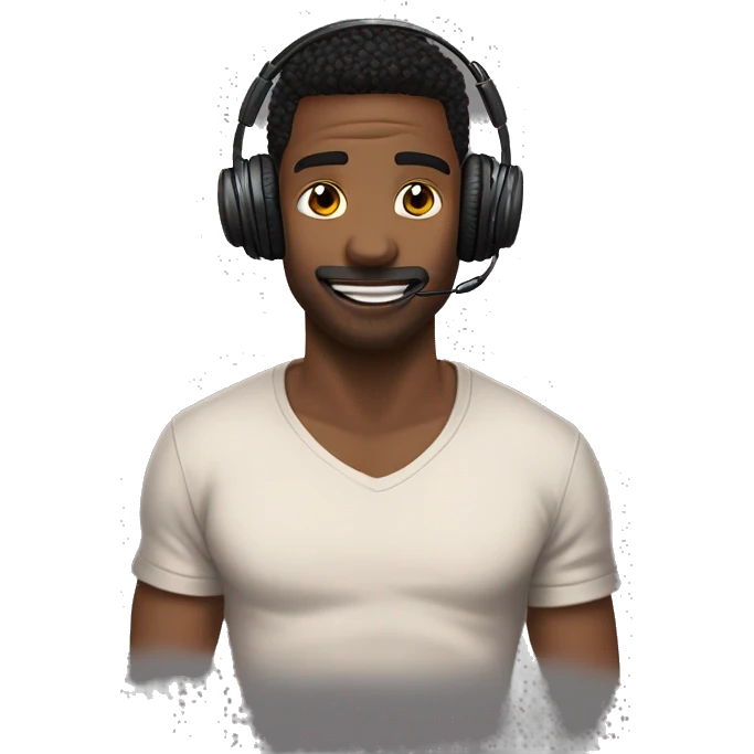 🙂‍↕️ with strait mouth and these headphones on 🎧 emoji