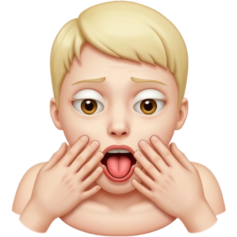 Face choking itself out with its hands on its neck, tongue stinking out and eyes rolling back emoji