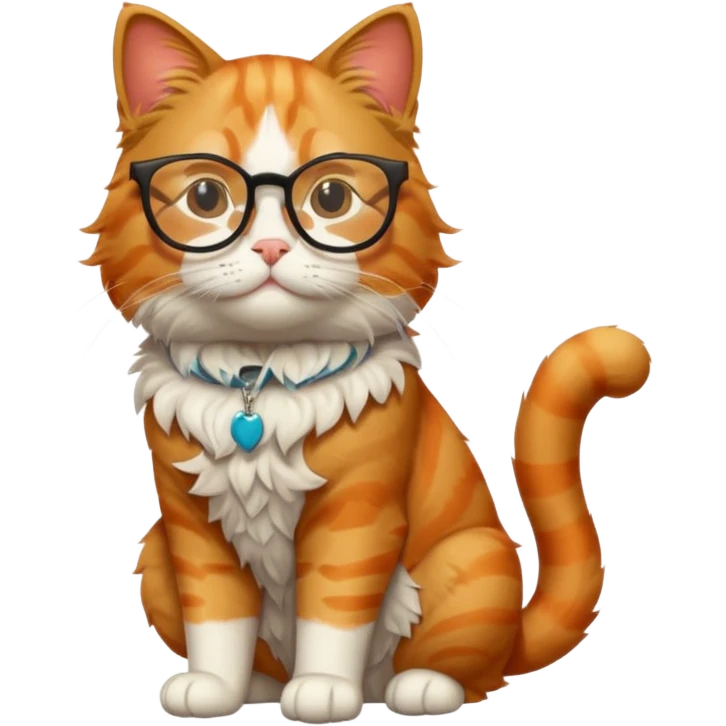 full body Cat with glasses emoji