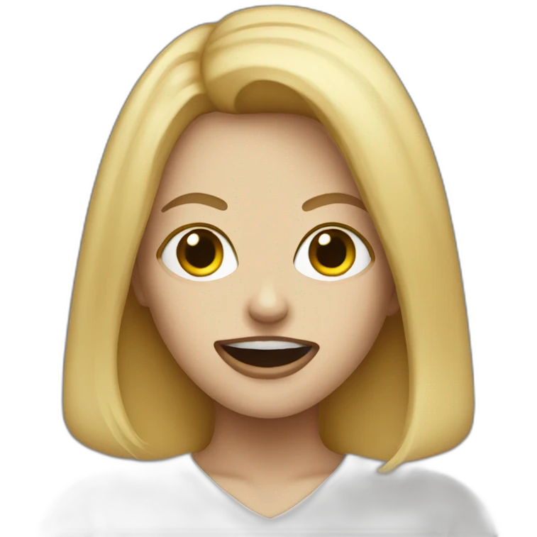 blonde girl wearing mask from scream movie emoji