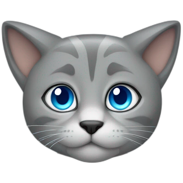 gato gris con ojos azules emoji