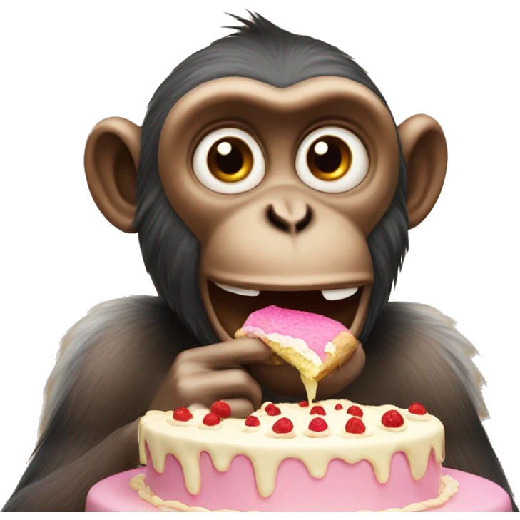 Monkey eating cake emoji