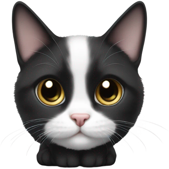 Black and white munchkin cat emoji