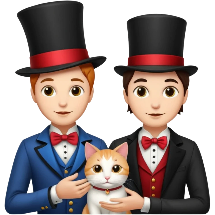 magician couple and their pet cat emoji