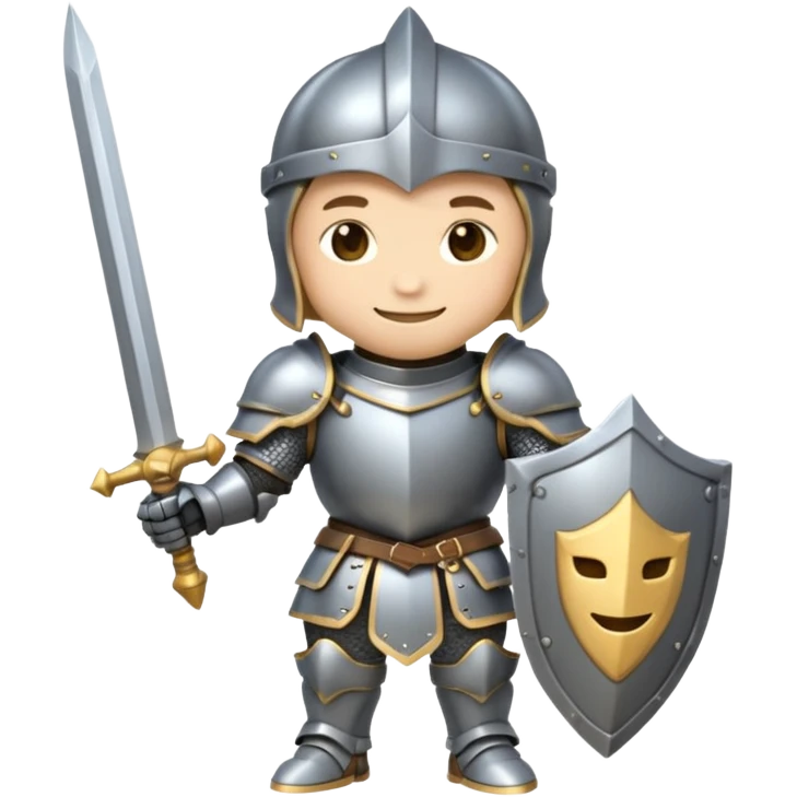 knight, no sword, chibi full body emoji