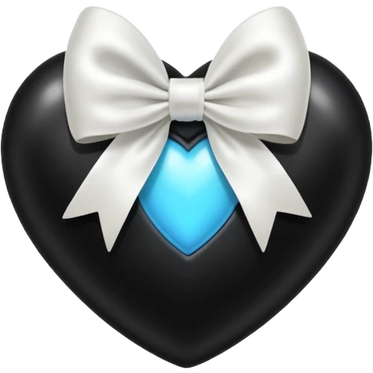 black heart with a white bow emoji