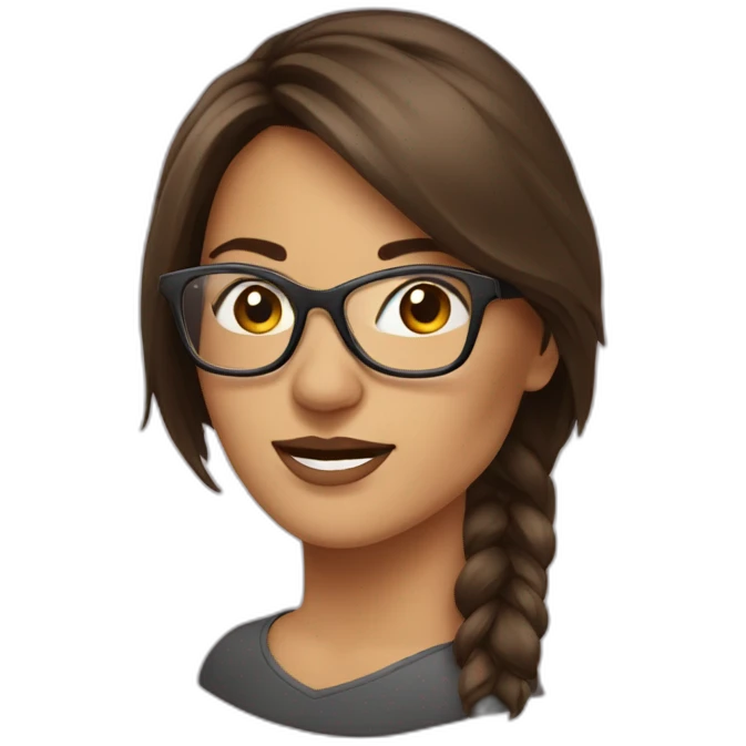 Femme BRUNE avec lunettes emoji