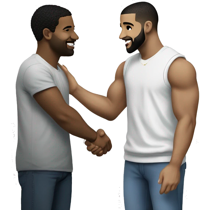 Drake shaking hands with kendrck lamar emoji