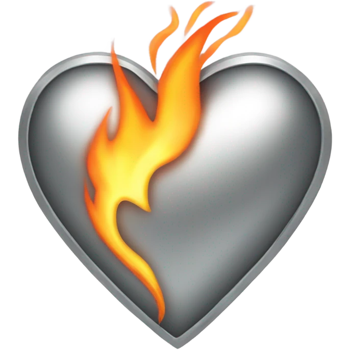 silver heart with fire emoji