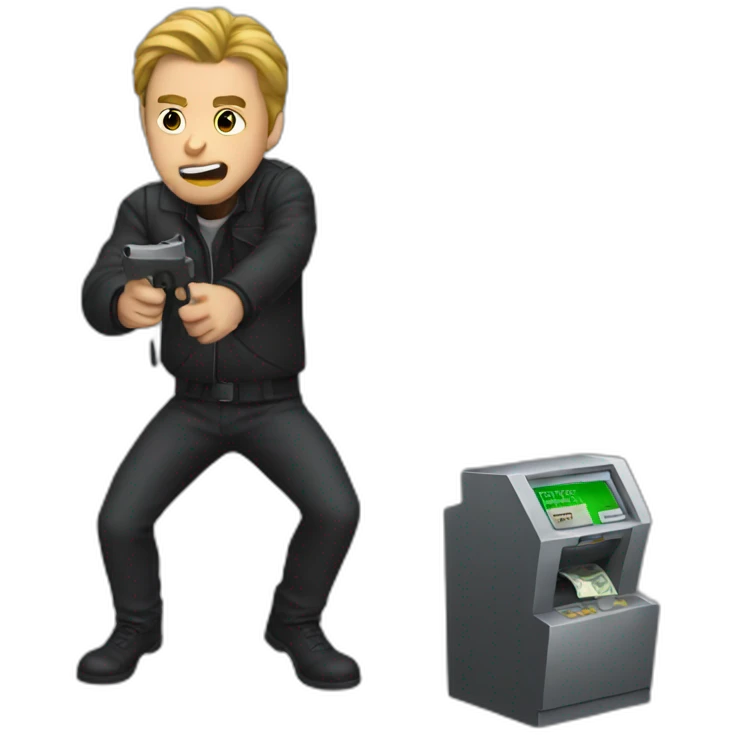 Man trying to rob a bank emoji