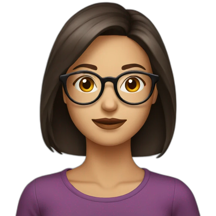 brunette-with-round-glasses emoji