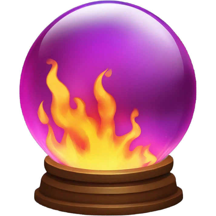 fortune telling ball in fire emoji