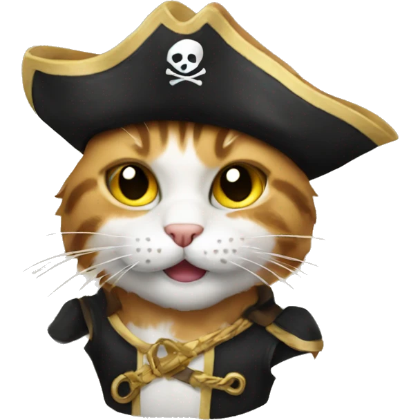 Cat as a pirate emoji