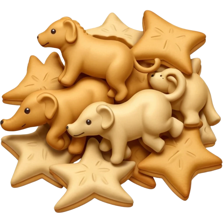 a pile of animal crackers, vibrant, simple, clear emoji