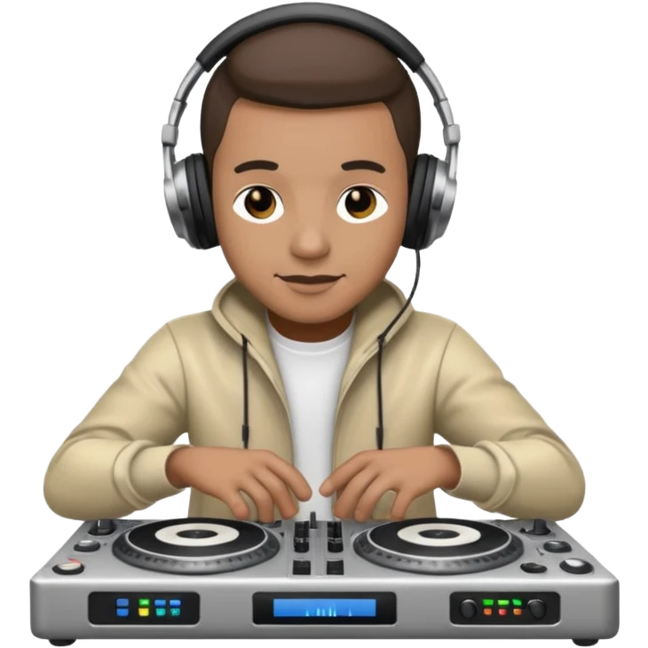 Dj playing music on his dj stand (ios emoji style) emoji