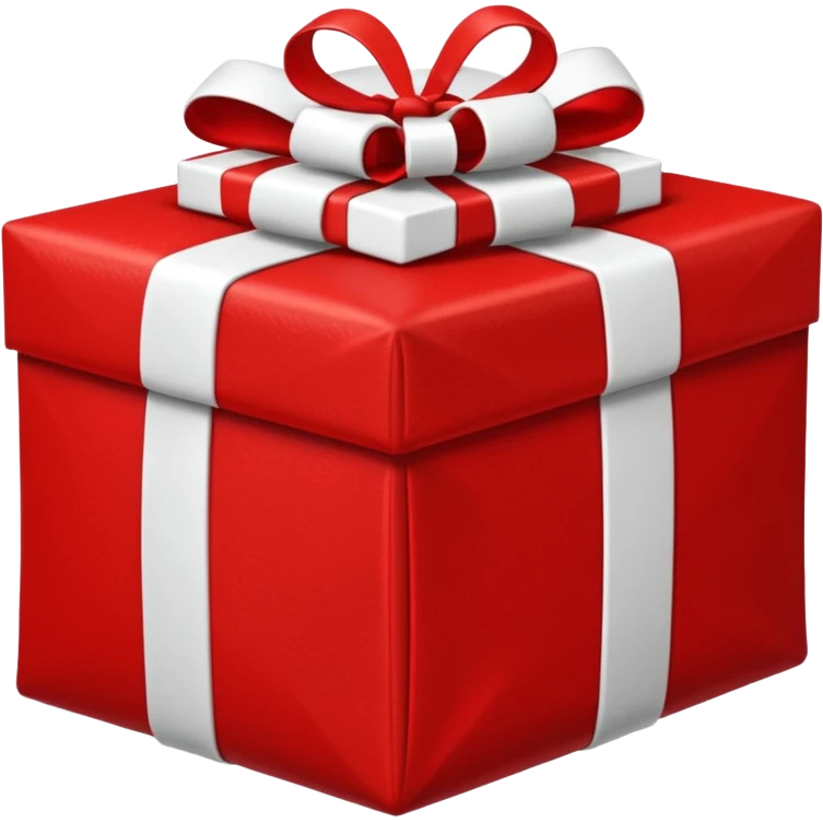 red Santa's bag with red gift boxes with white bows emoji