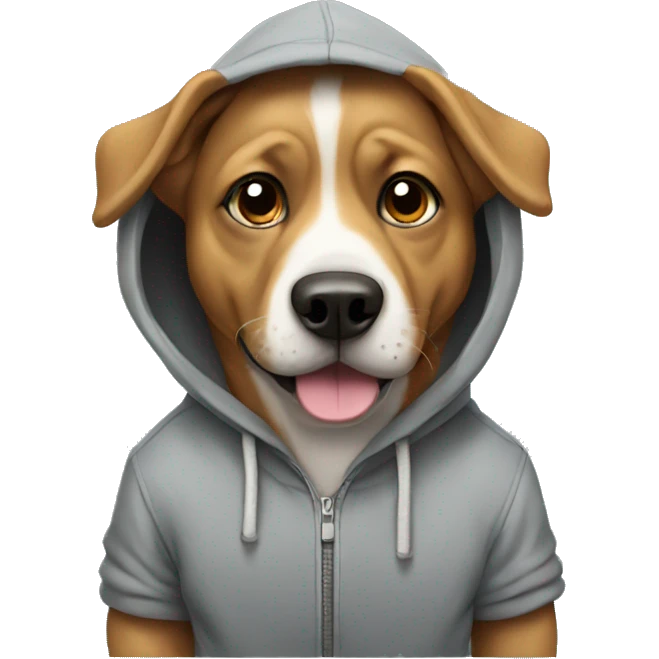 Dog wearing hoodie emoji