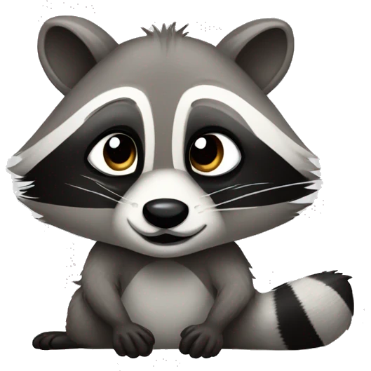 Sketchy raccoon up to no good rubbing it’s paws together plotting  emoji