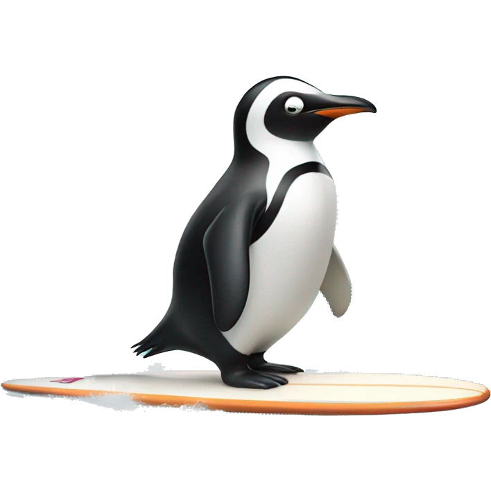 Penguin on a surfboard  emoji