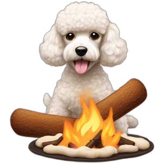 Poodles, making s’mores emoji