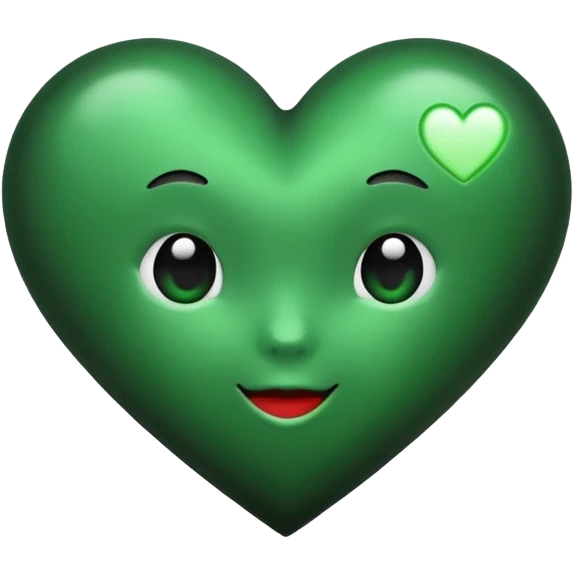 A black and green heart, cute and expressive emoji