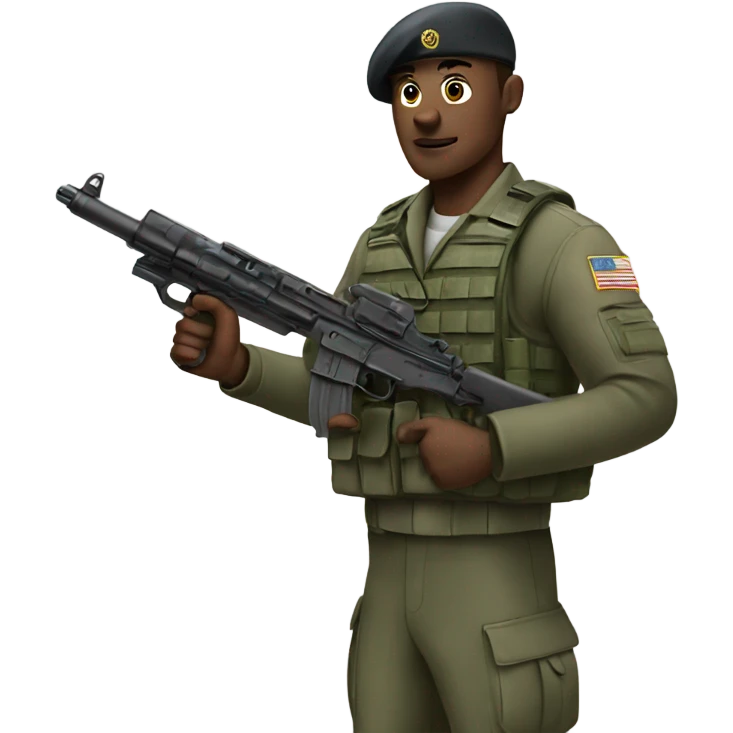 Military man holding gun emoji