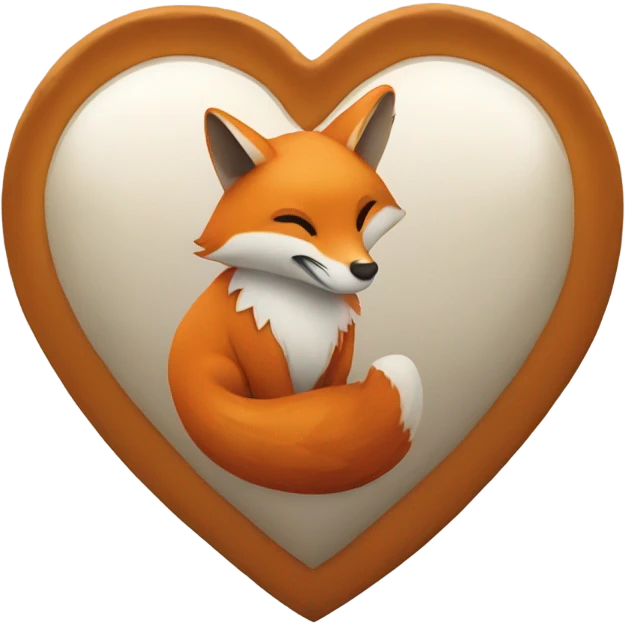 Heart with fox inside emoji