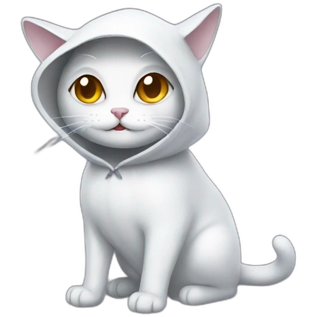 cat in ghost costume emoji