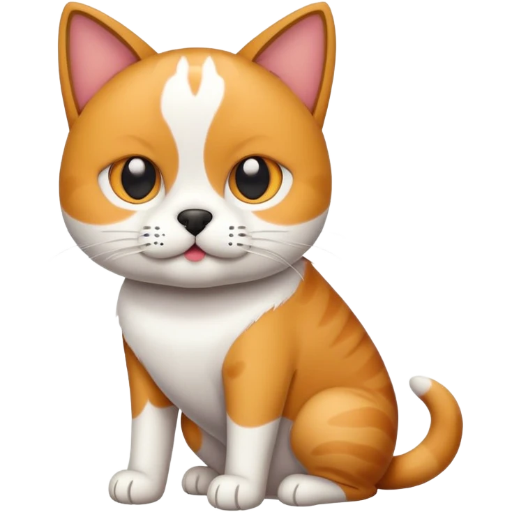 Dog wearing cat emoji