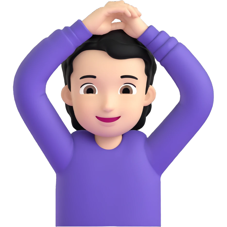 embarrassed smiling boy with hand behind head and black hair emoji