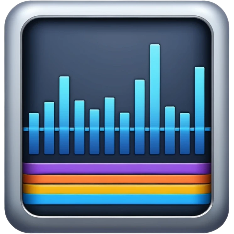 soundwave with multicolor bands, clean and simple, no text emoji