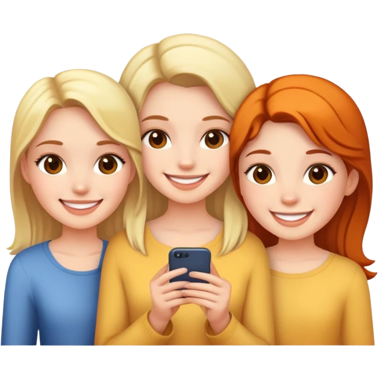 3 girls standing in a group emoji