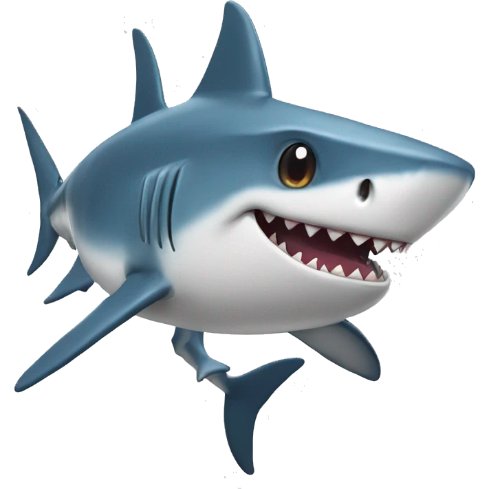 Shark waving hi emoji