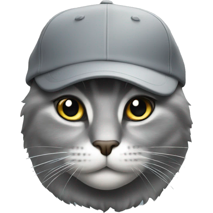 Grey Cat wearing cap emoji