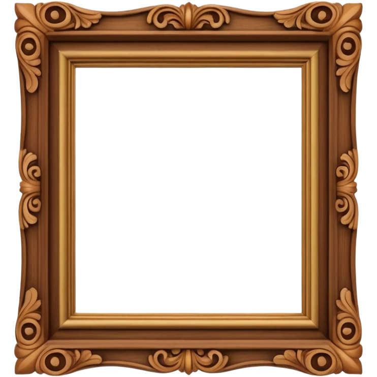 classic wooden picture frame emoji