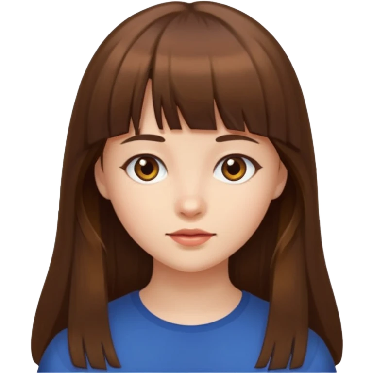I’m a girl, I have bangs, my hair long until emoji