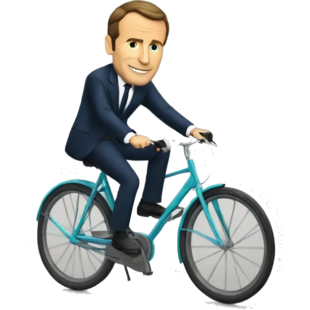Macron sur un vélo  emoji