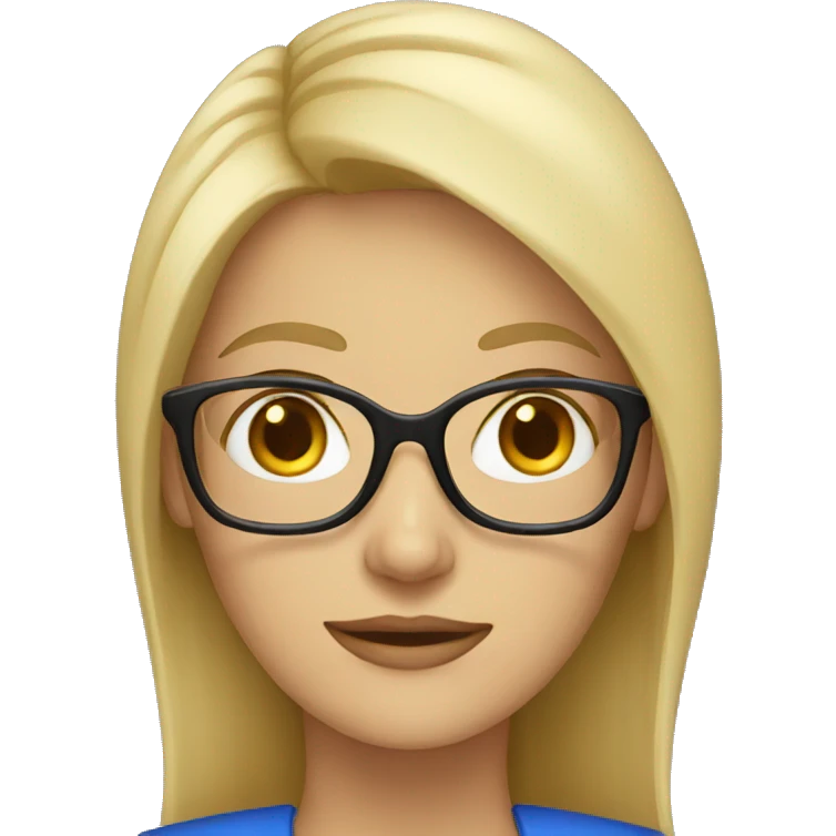 blonde teacher with glasses emoji