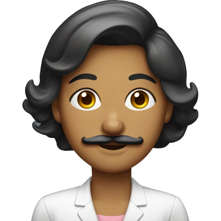 miss with mustache emoji