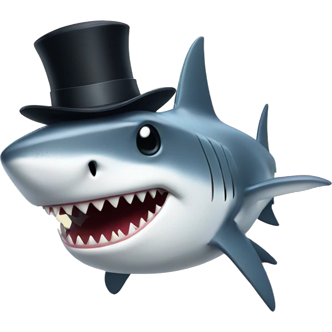 Shark with Top hat  emoji