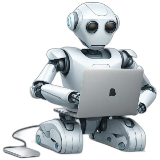 robot with macbook emoji